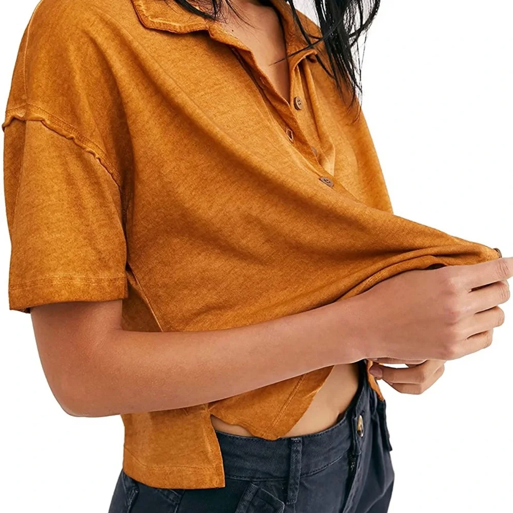 NWT Free People Weekend Rush Top in Copper - Picture 3 of 8